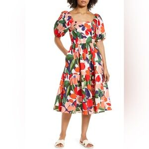 Vince Camuto Colorful Floral Midi Dress